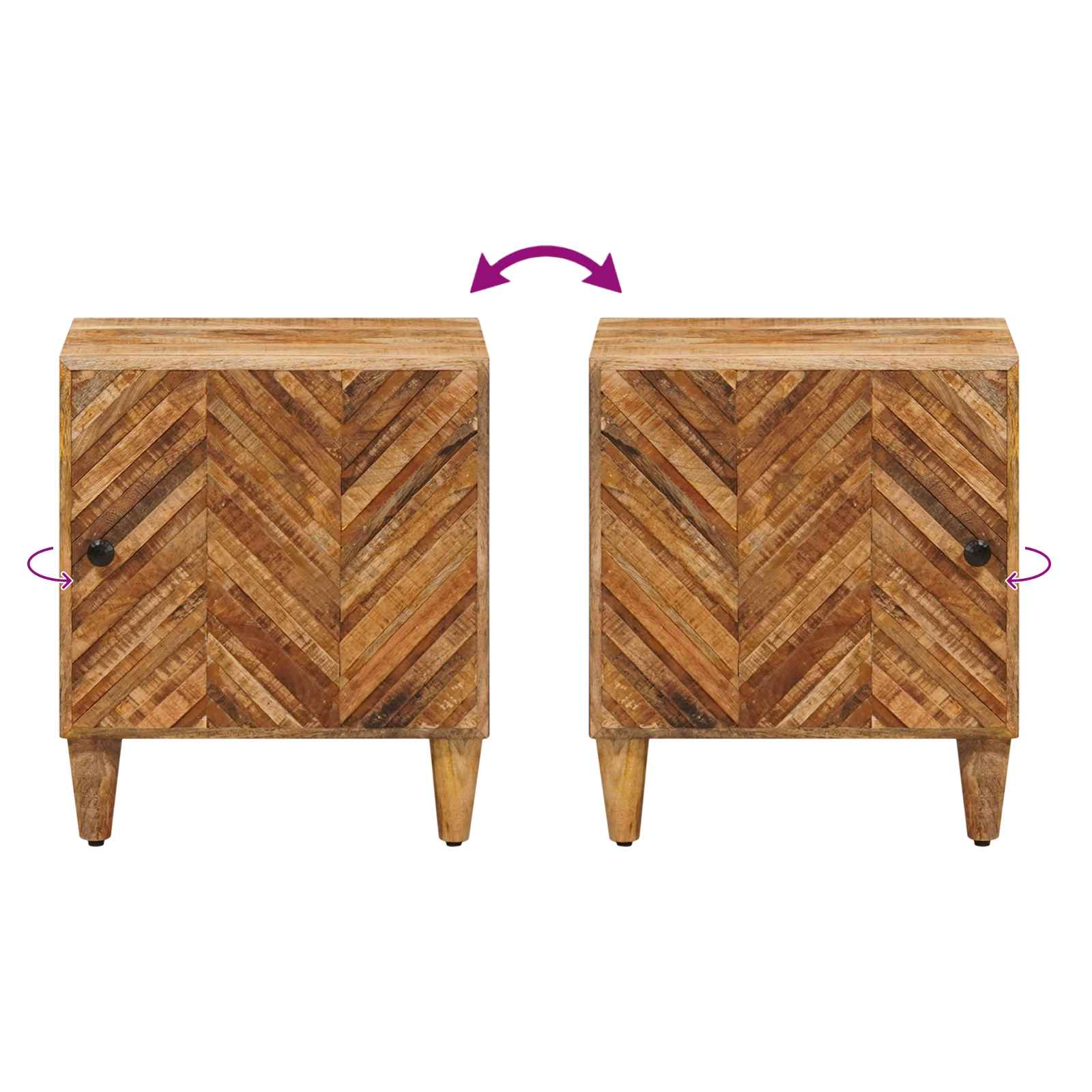 Comodino 2 pcs Marrone 40 x 33,5 x 46 cm | homemem39