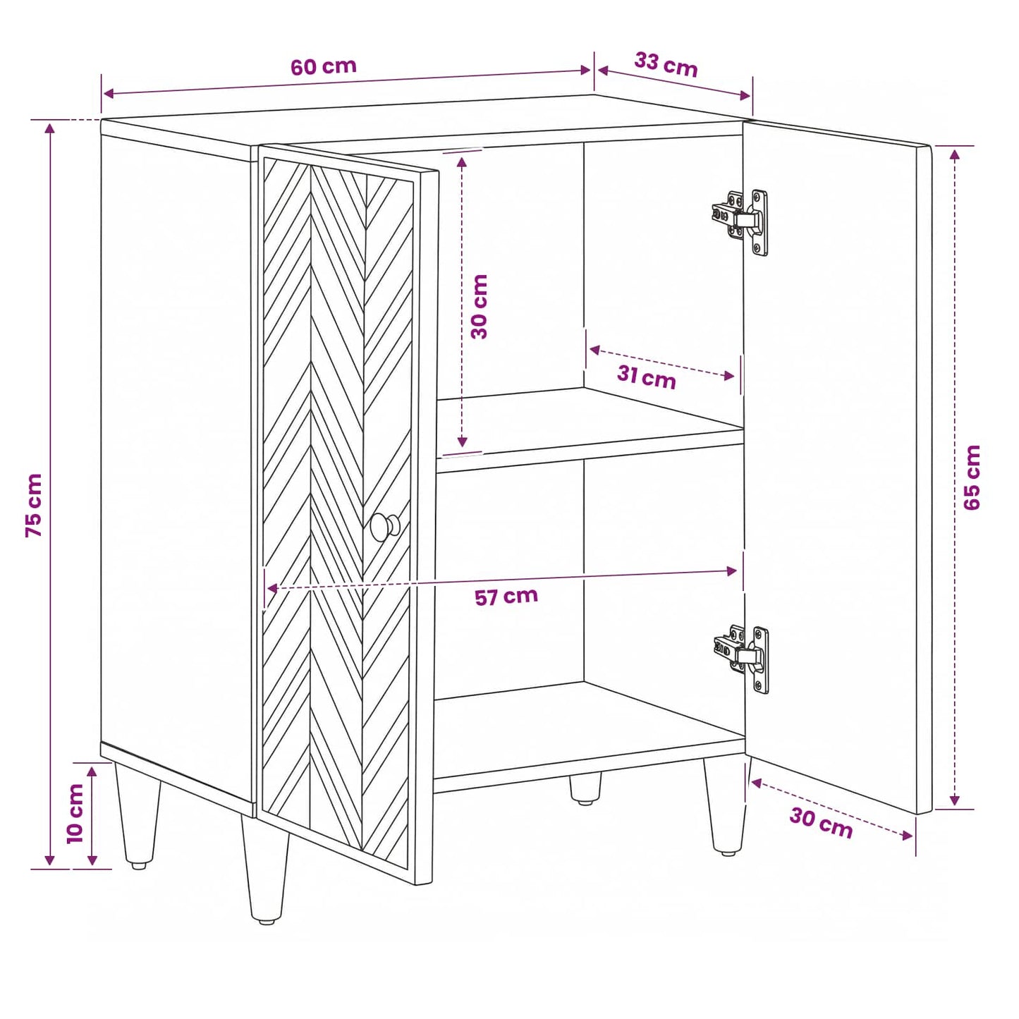 Armadi di Stoccaggio Marrone 60 x 33,5 x 75 cm | homemem39