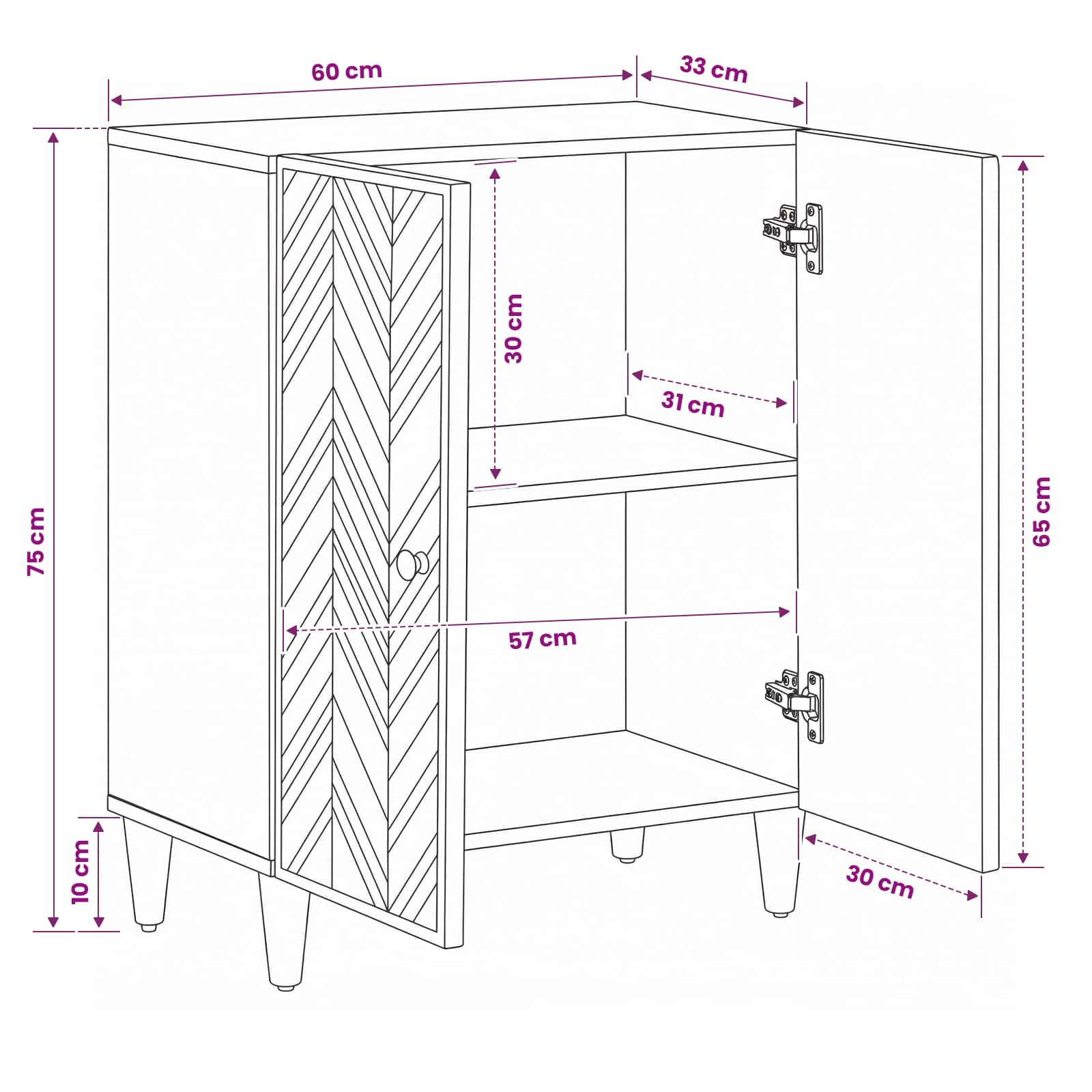 Armadi di Stoccaggio Marrone 60 x 33,5 x 75 cm | homemem39