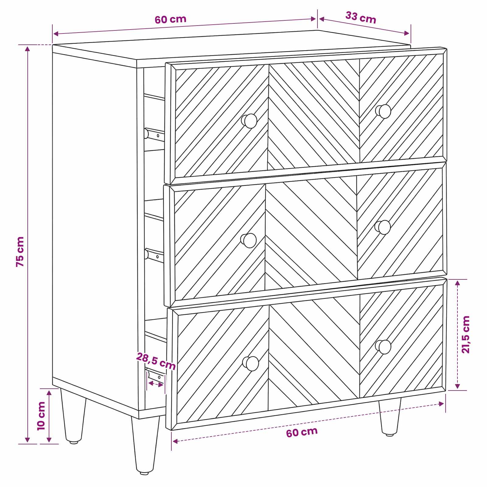 Armadi di Stoccaggio Marrone 60 x 33,5 x 75 cm | homemem39