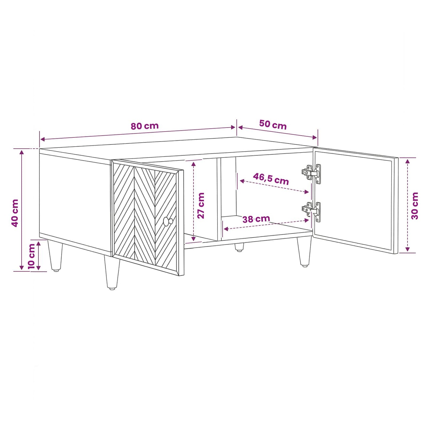 Tavolino da salotto Marrone 80 x 50 x 40 cm | homemem39