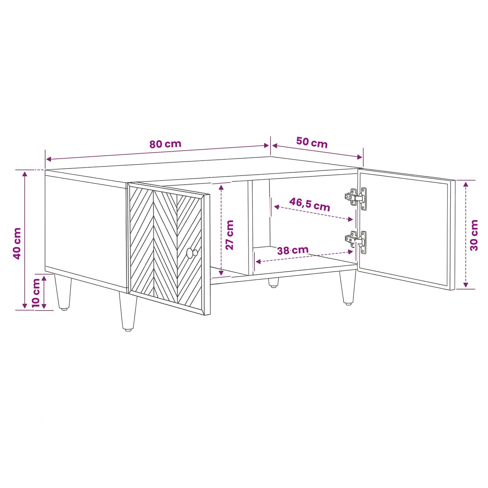 Tavolino da salotto Marrone 80 x 50 x 40 cm | homemem39
