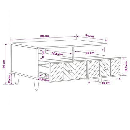Tavolino da salotto con cassetto Marrone 80 x 54 x 40 cm | homemem39