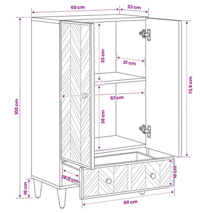 Armadi di Stoccaggio con cassetto Marrone 60 x 33,5 x 100 cm | homemem39