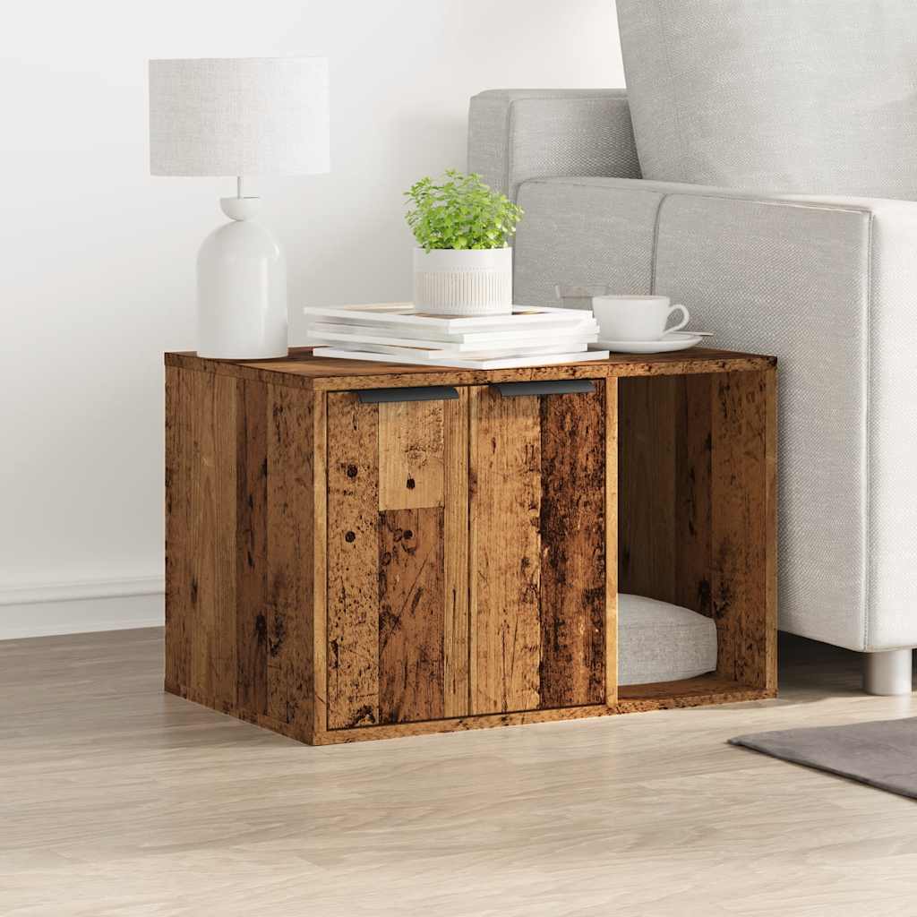 Recinto Lettiera Gatti Legno Vecchio 60x40x40 cm in Truciolato | homemem39