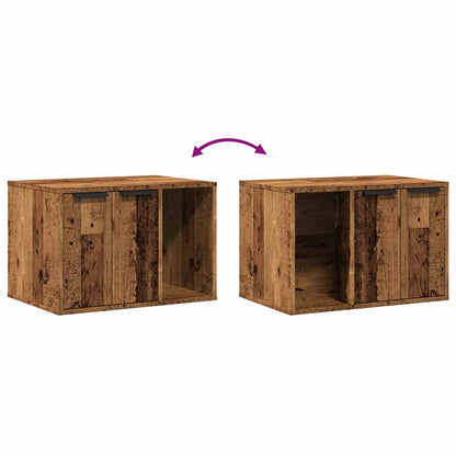 Recinto Lettiera Gatti Legno Vecchio 60x40x40 cm in Truciolato | homemem39