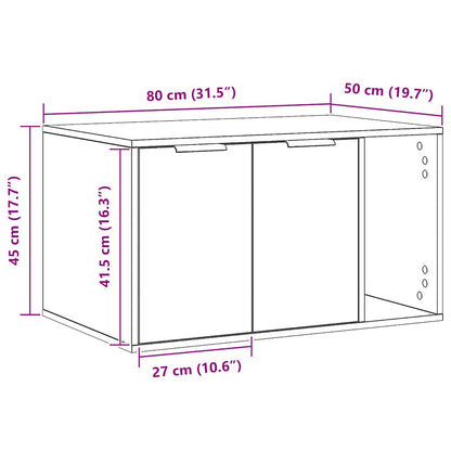 Recinto Lettiera Rovere Artigianale 80x50x45 cm in Truciolato | homemem39
