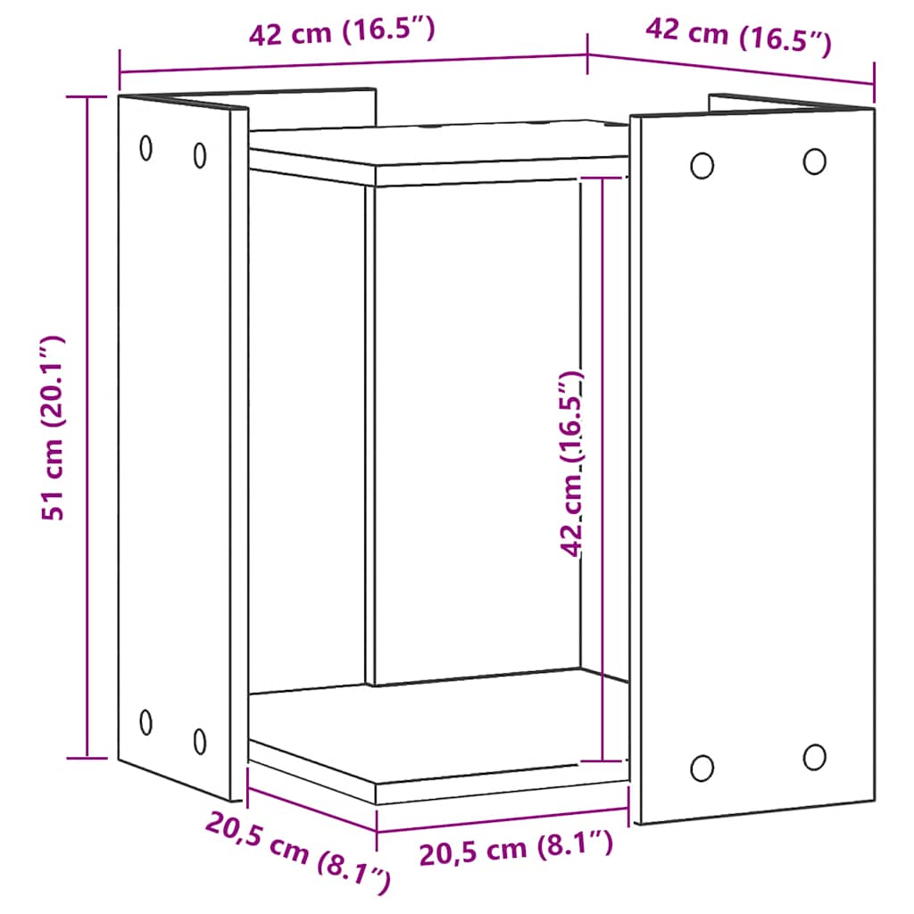 Recinto Lettiera Rovere Artigianale 42x42x51 cm in Truciolato