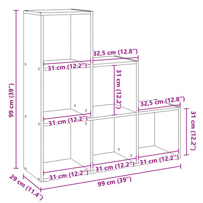 Libreria Divisorio 3 Ripiani Bianca 99x29x99 cm in Truciolato