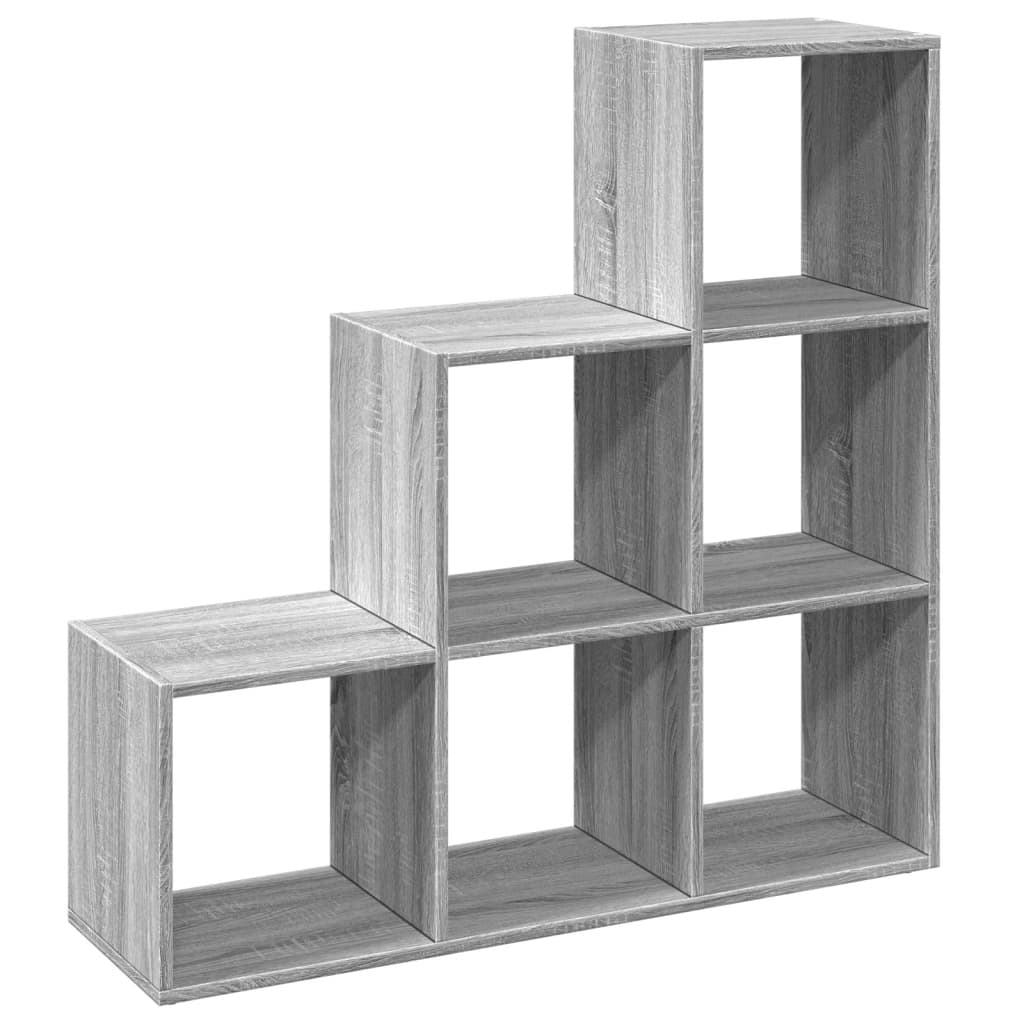 Libreria Divisorio 3Ripiani Grigio Sonoma 99x29x99cm Truciolato