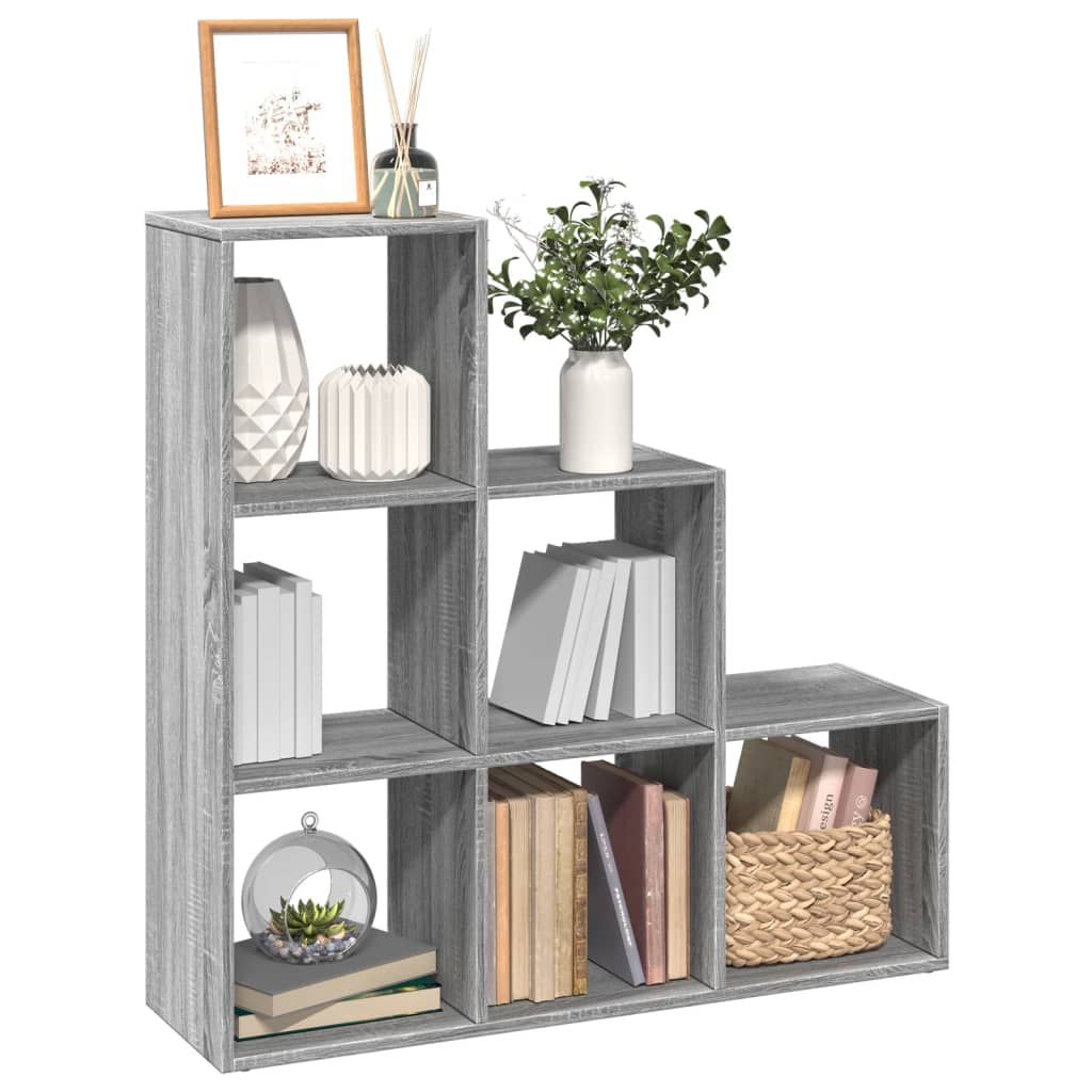 Libreria Divisorio 3Ripiani Grigio Sonoma 99x29x99cm Truciolato