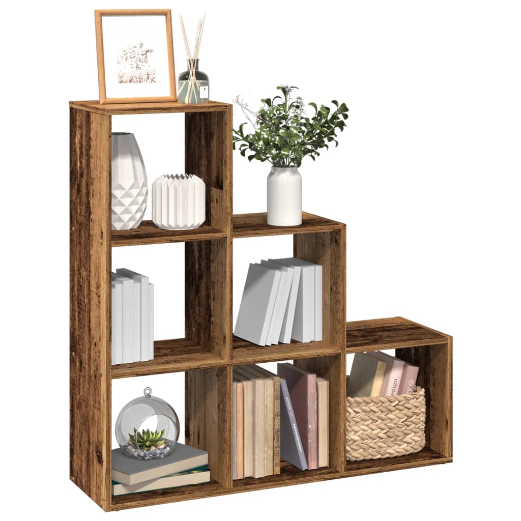 Libreria Divisorio 3 Ripiani Legno Antico 99x29x99cm Truciolato