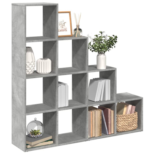 Libreria 4 Ripiani Grigio Cemento 131,5x29x131,5 cm Truciolato