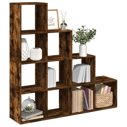 Libreria 4 Ripiani Rovere Fumo 131,5x29x131,5 cm in Truciolato