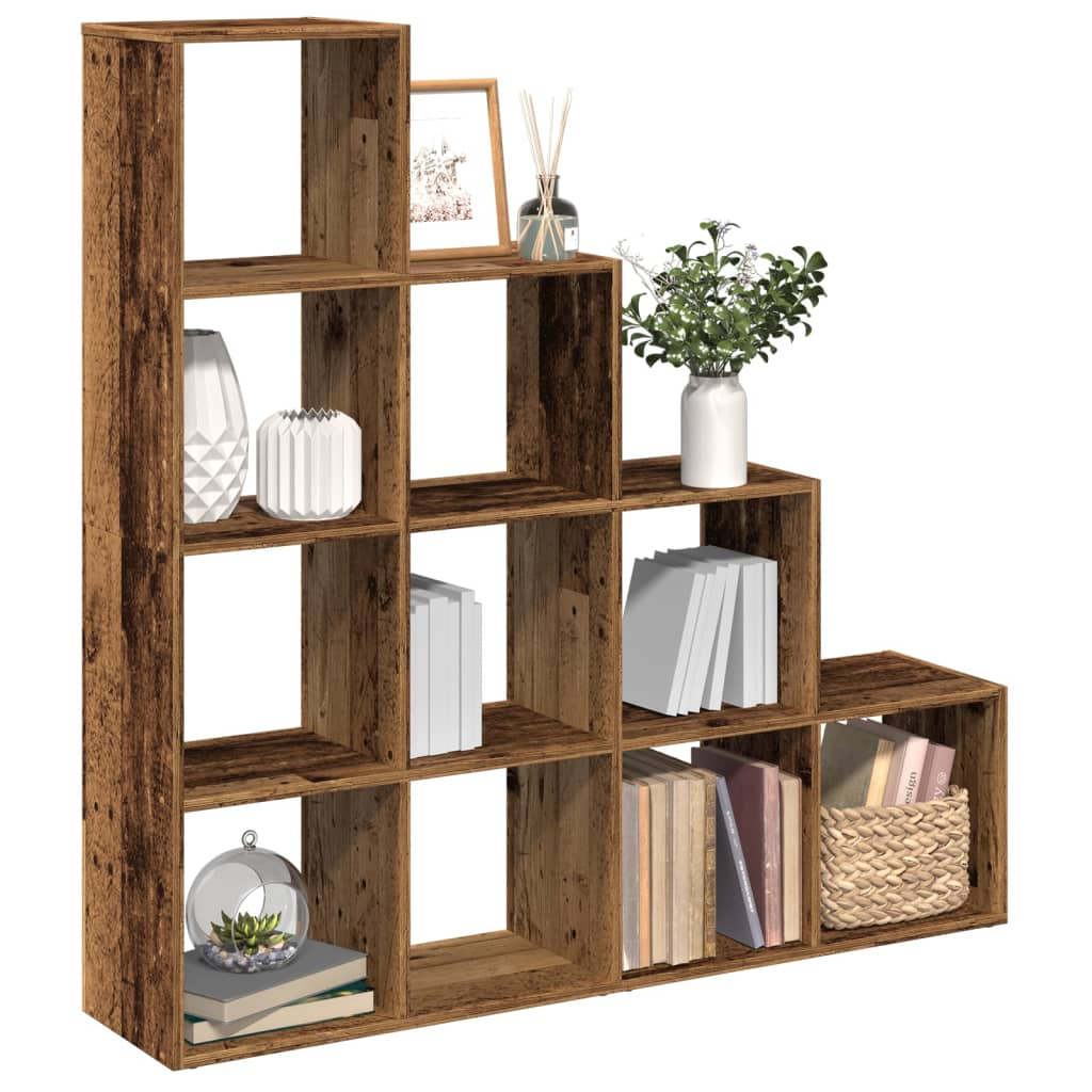 Libreria a 4 Ripiani Legno Vecchio 131,5x29x131,5 cm Truciolato