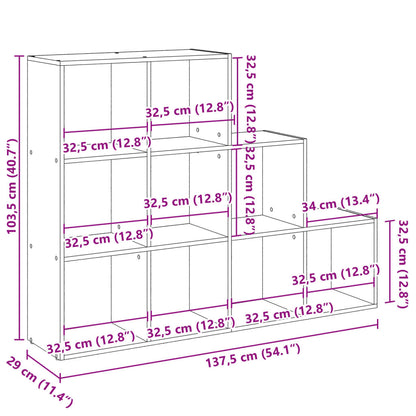 Libreria Divisorio 3 Ripiani Bianca 137,5x29x103,5cm Truciolato