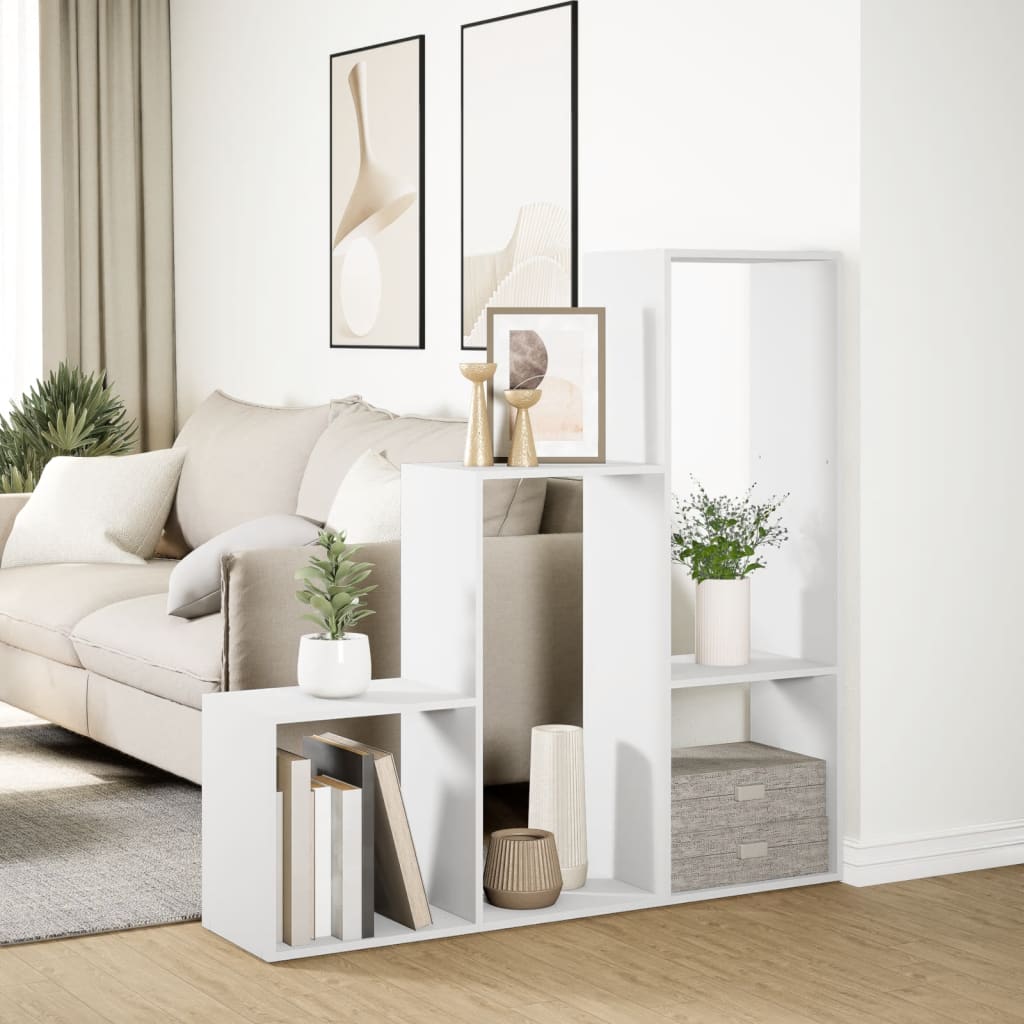 Libreria Divisorio 3 Ripiani Bianca 123x29x123 cm in Truciolato - homemem39