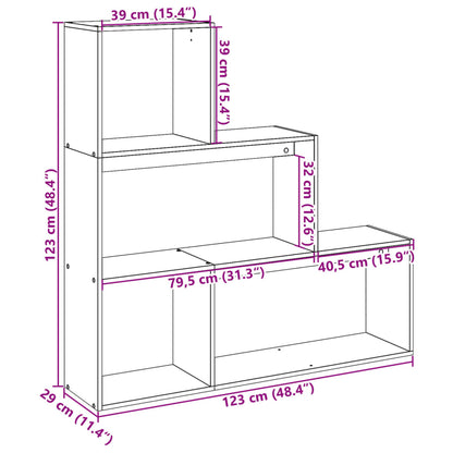 Libreria Divisorio 3 Ripiani Bianca 123x29x123 cm in Truciolato