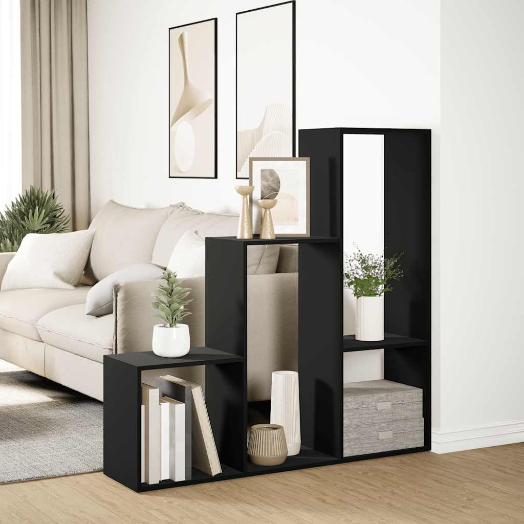 Libreria Divisorio 3 Ripiani Nera 123x29x123 cm in Truciolato - homemem39