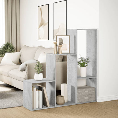 Libreria Divisorio 3Piani Grigio Cemento 123x29x123 Truciolato - homemem39