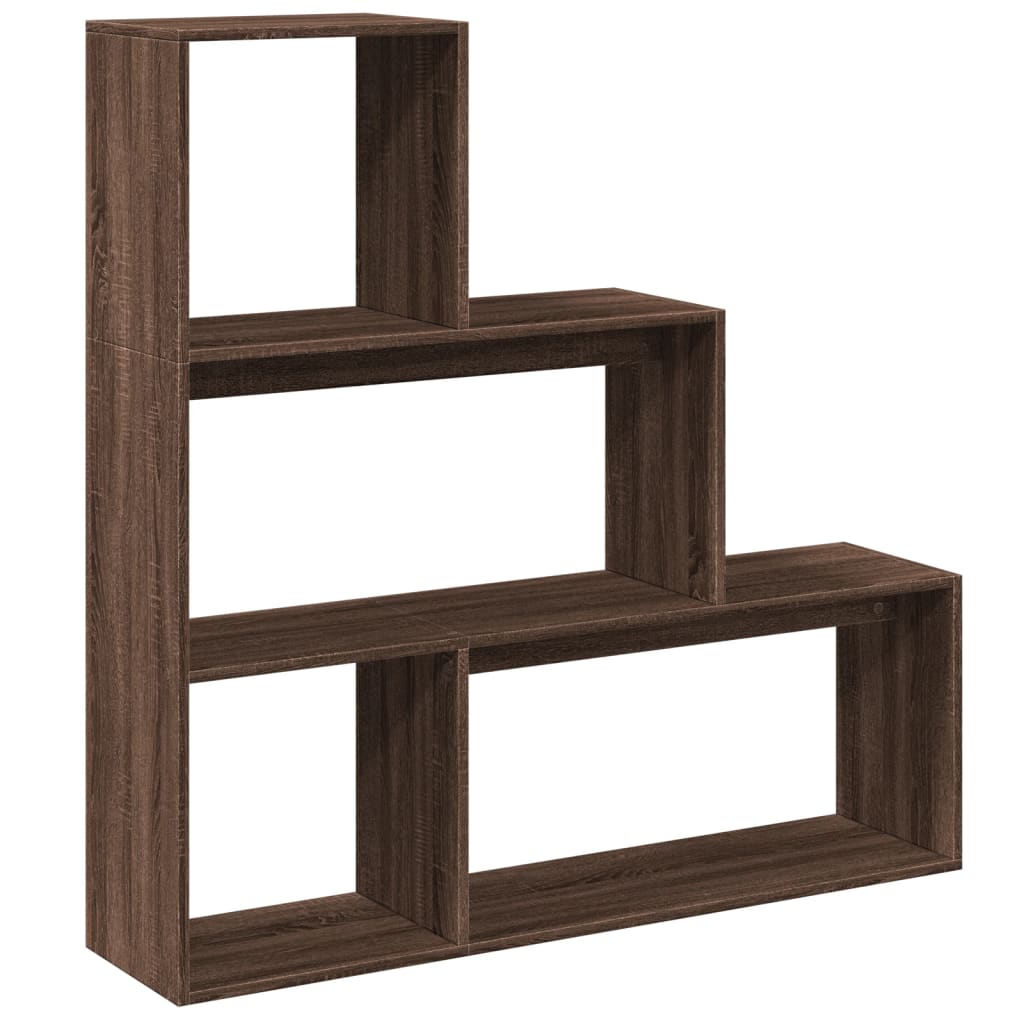 Libreria Divisoria 3Piani Rovere Marrone 123x29x123 Truciolato