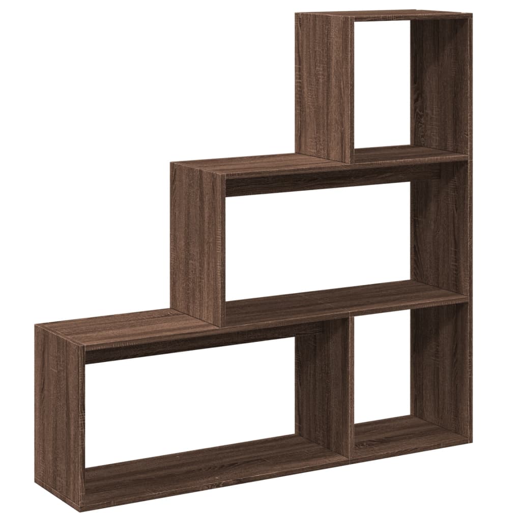 Libreria Divisoria 3Piani Rovere Marrone 123x29x123 Truciolato