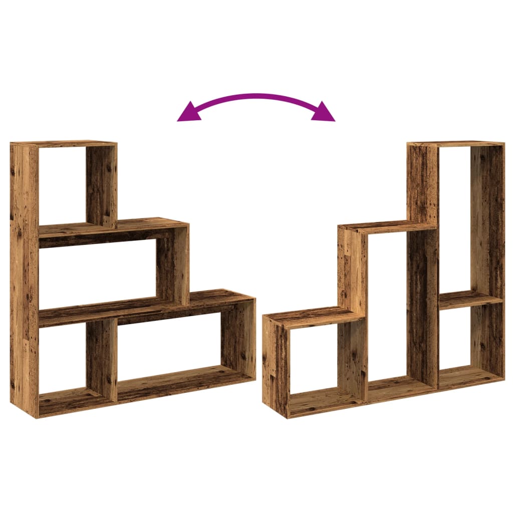 Libreria Divisorio 3Ripiani Legno Antico 123x29x123 Truciolato - homemem39