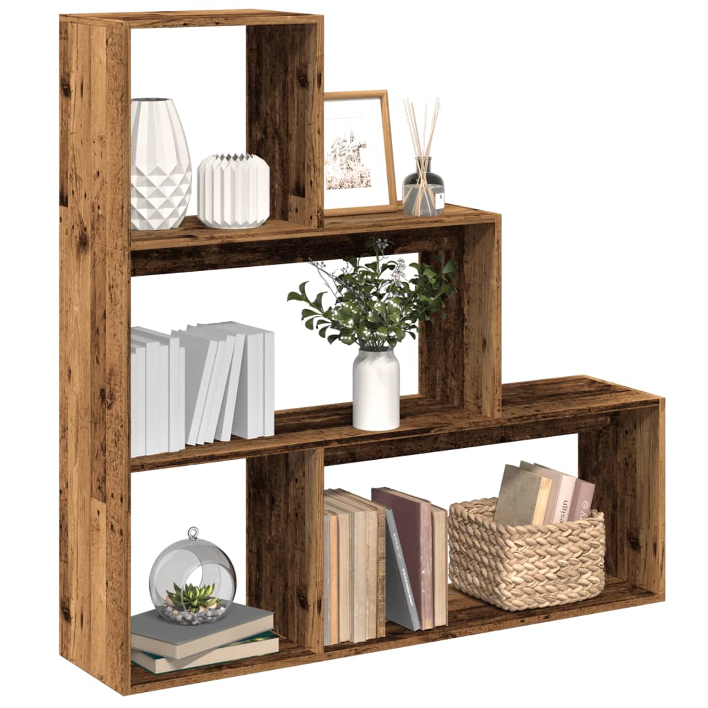 Libreria Divisorio 3Ripiani Legno Antico 123x29x123 Truciolato - homemem39