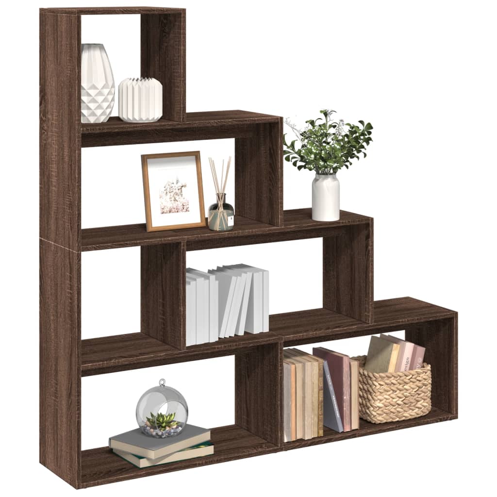 Libreria 4 Ripiani Rovere Marrone 143,5x29x143,5 cm Truciolato