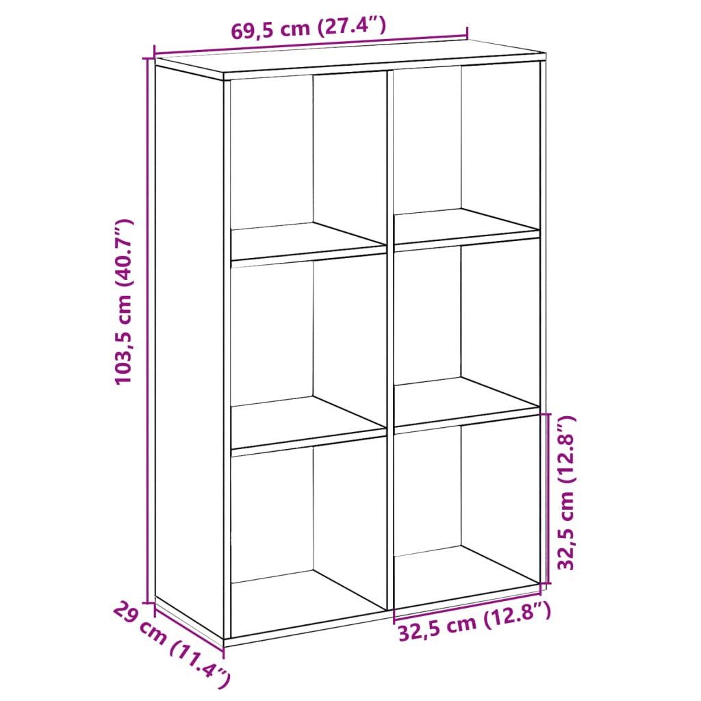 Libreria Divisorio Bianca 69,5x29x103,5 cm in Truciolato