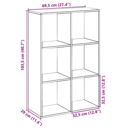 Libreria Divisorio Grigio Cemento 69,5x29x103,5cm in Truciolato