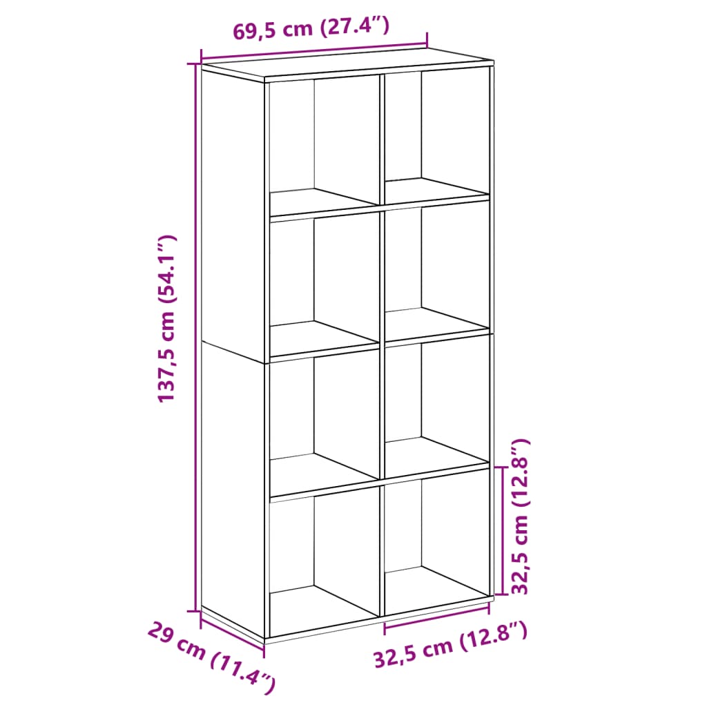 Libreria Divisorio Bianca 69,5x29x137,5 cm in Truciolato