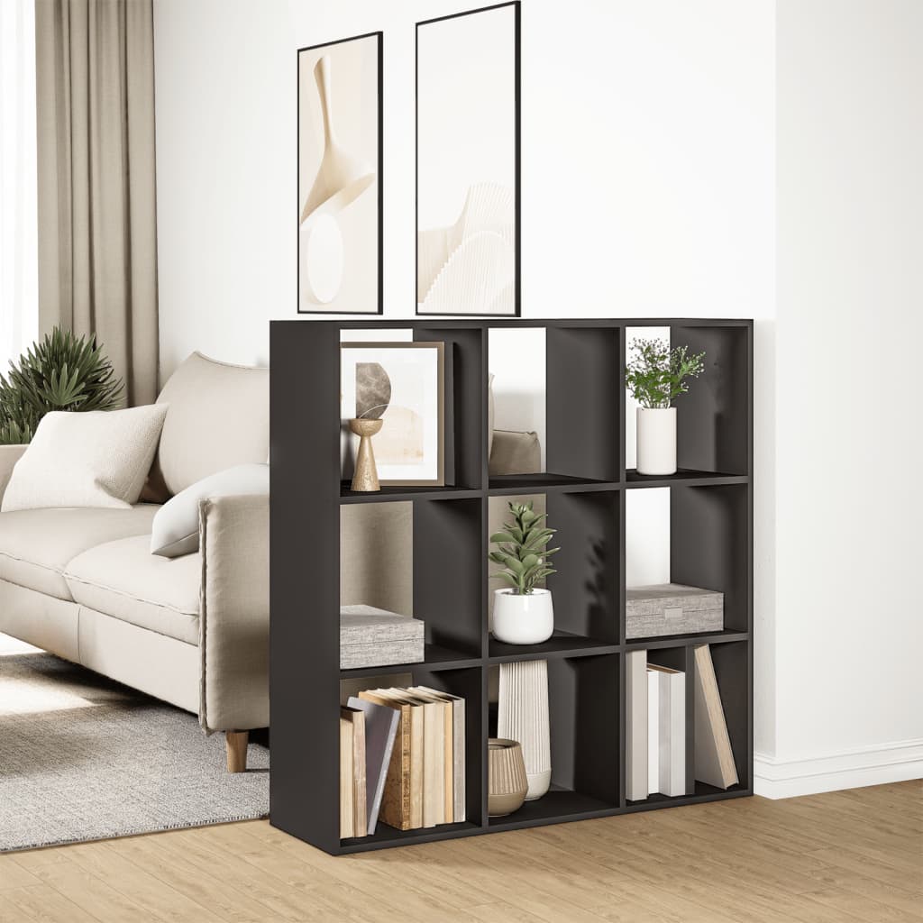 Libreria Divisorio Nera 102x29x103,5 cm in Truciolato