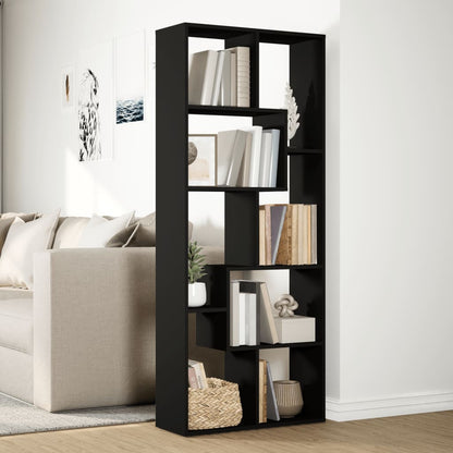 Libreria Divisorio Nera 67x25x161,5 cm in Truciolato