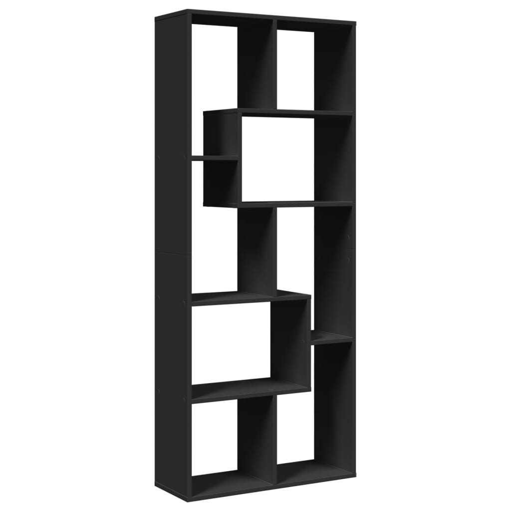 Libreria Divisorio Nera 67x25x161,5 cm in Truciolato