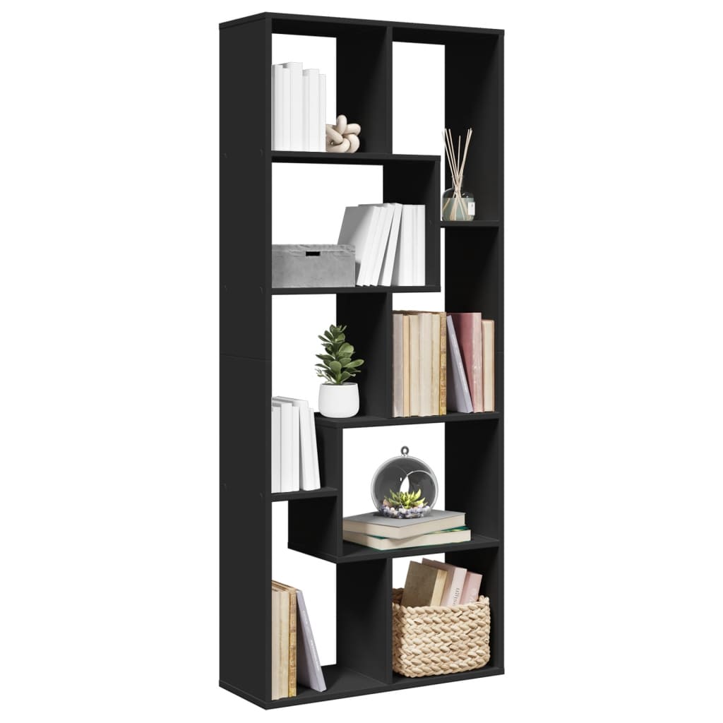 Libreria Divisorio Nera 67x25x161,5 cm in Truciolato