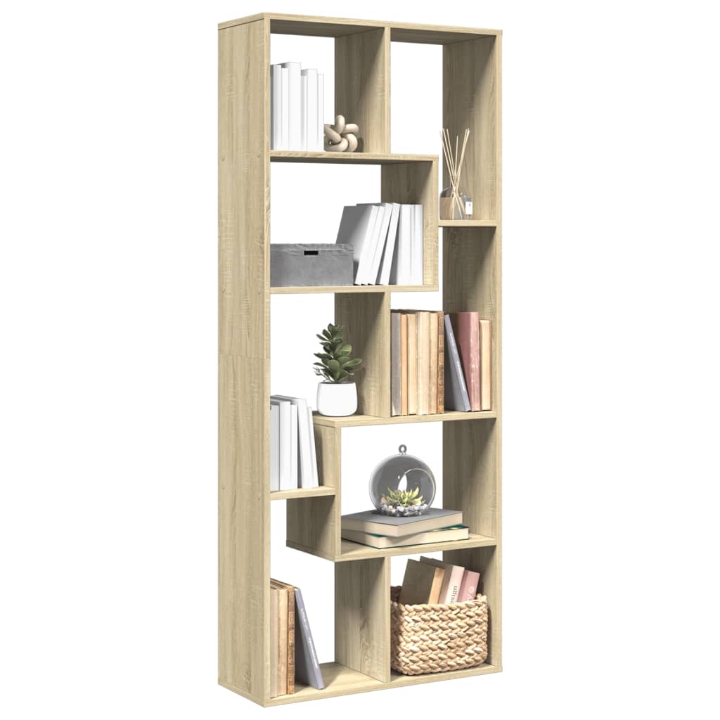 Libreria Divisorio Rovere Sonoma 67x25x161,5 cm in Truciolato