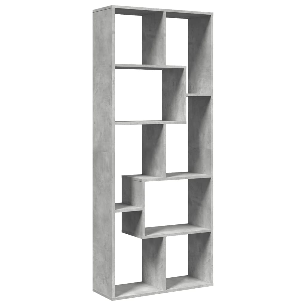 Libreria Divisorio Grigio Cemento 67x25x161,5 cm in Truciolato