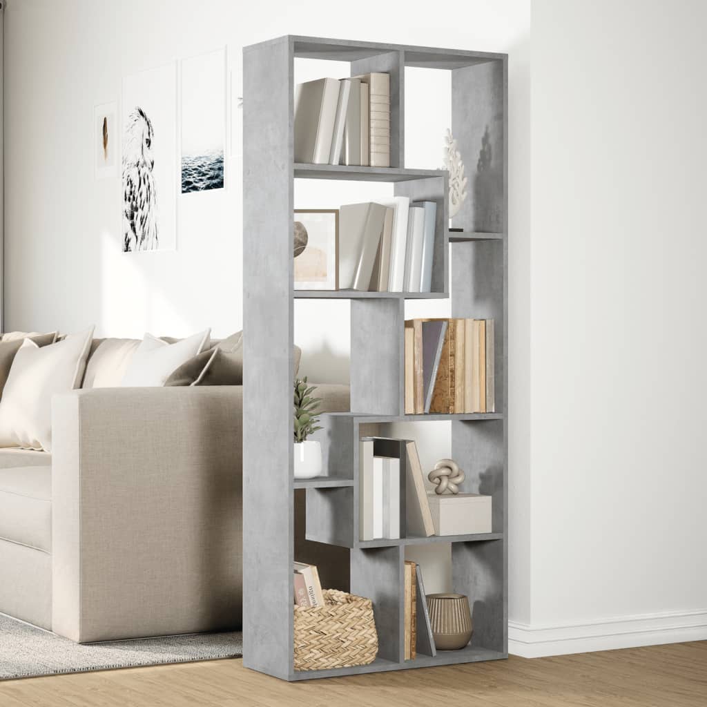 Libreria Divisorio Grigio Cemento 67x25x161,5 cm in Truciolato