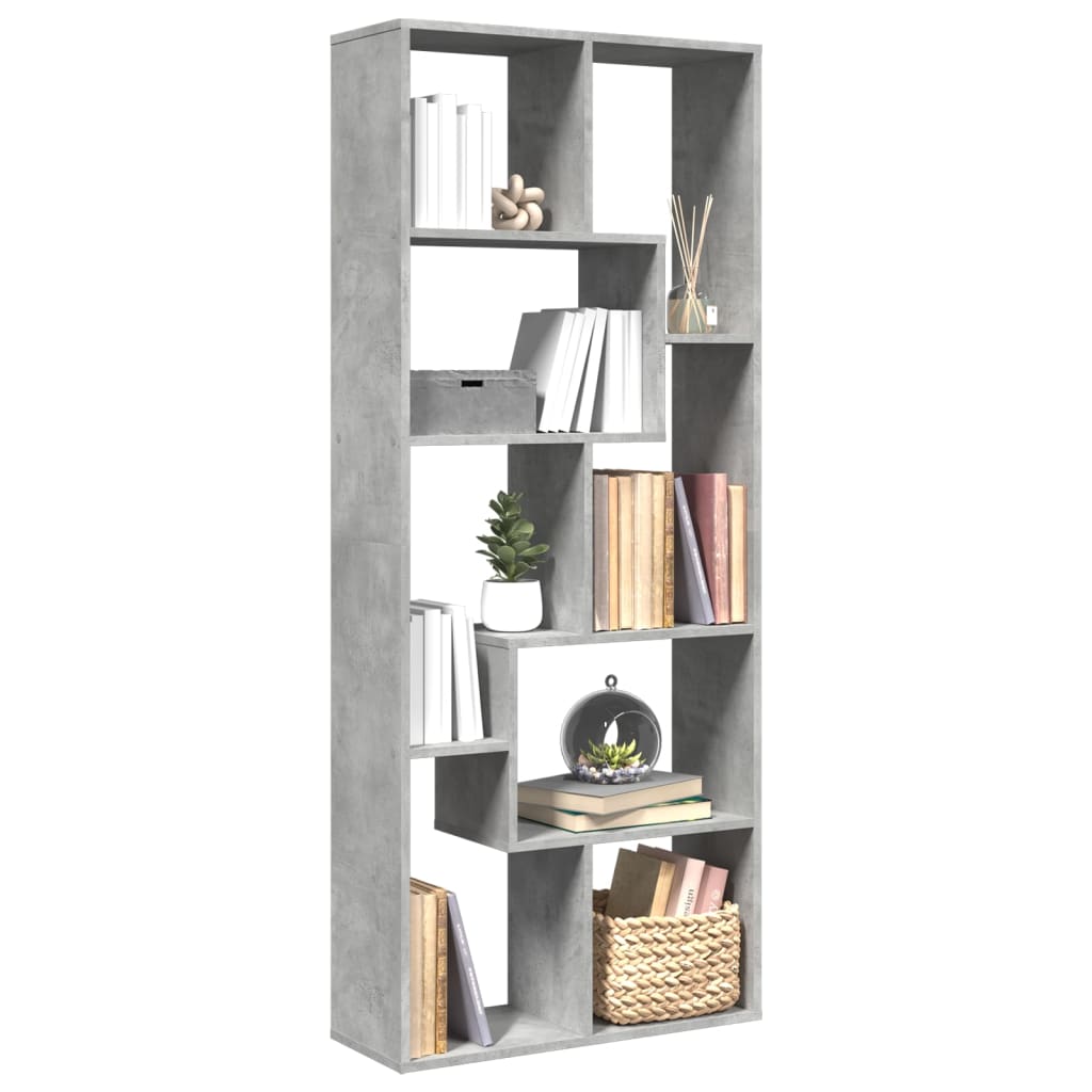 Libreria Divisorio Grigio Cemento 67x25x161,5 cm in Truciolato