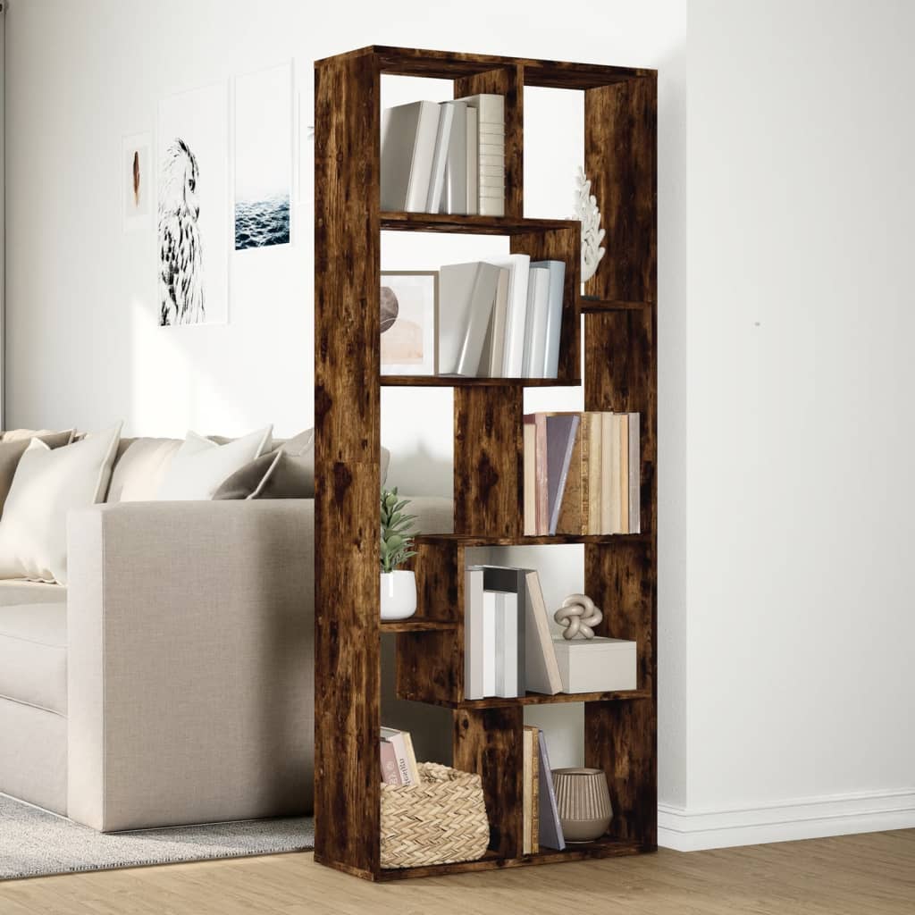 Libreria Divisorio Rovere Fumo 67x25x161,5 cm in Truciolato