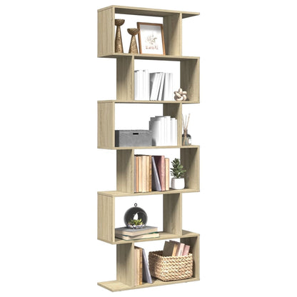 Libreria Divisorio 6 Ripiani Sonoma 70x24x193 cm in Truciolato