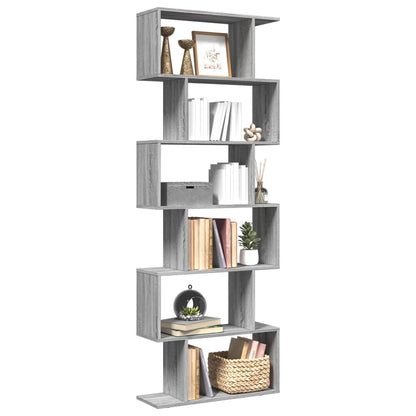 Libreria Divisorio 6Piani Grigio Sonoma 70x24x193cm Truciolato