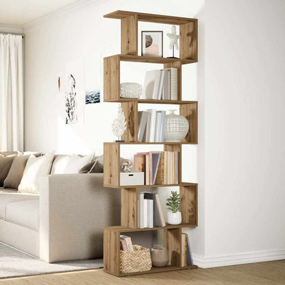 Libreria 6 Ripiani Rovere Artigianale 70x24x193 cm Truciolato | homemem39