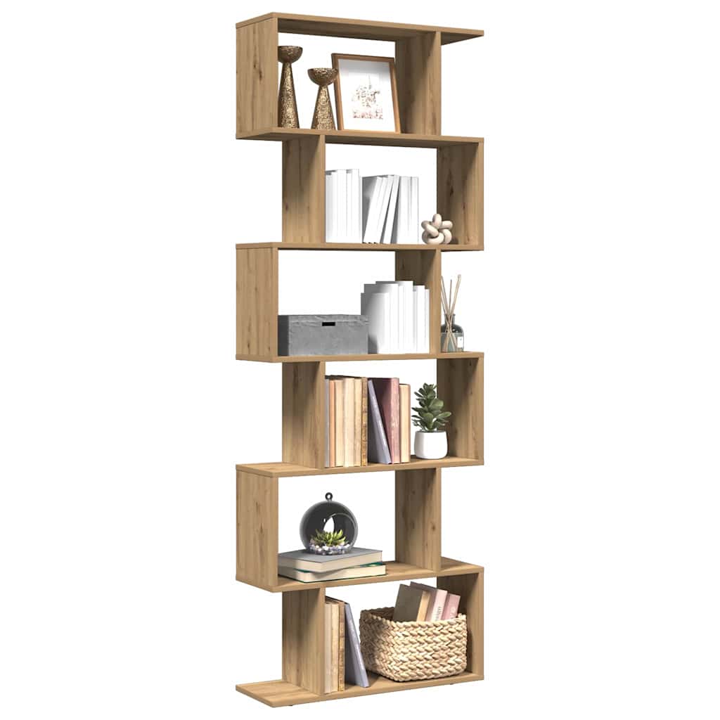 Libreria 6 Ripiani Rovere Artigianale 70x24x193 cm Truciolato | homemem39