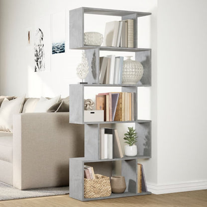 Libreria Divisorio 5Piani Grigio Cemento 70x24x161cm Truciolato