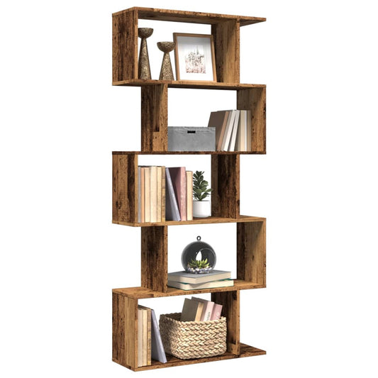 Libreria Divisorio 5Ripiani Legno Antico 70x24x161cm Truciolato