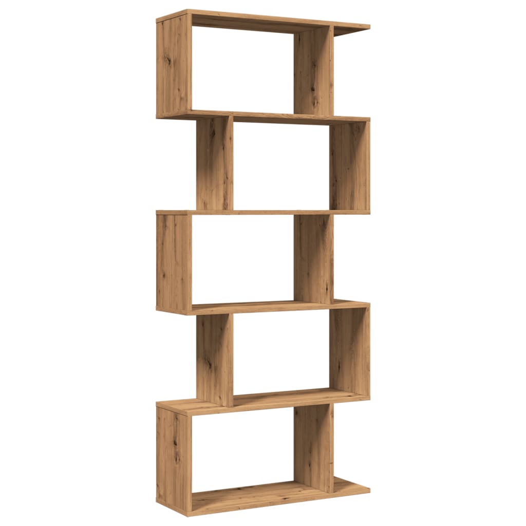 Libreria 5 Ripiani Rovere Artigianale 70x24x161 cm Truciolato | homemem39
