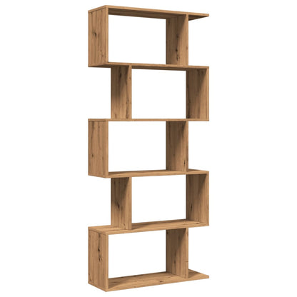 Libreria 5 Ripiani Rovere Artigianale 70x24x161 cm Truciolato | homemem39