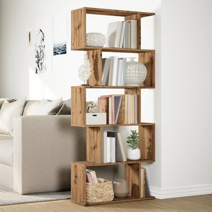 Libreria 5 Ripiani Rovere Artigianale 70x24x161 cm Truciolato | homemem39